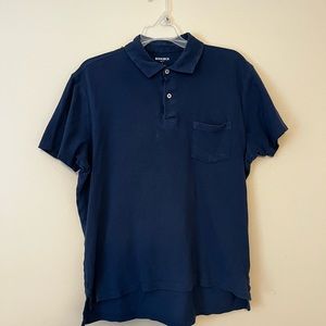 BONOBOS | L | Navy Slim Fit Men’s/Unisex Pima Cotton + Tencel Thin Polo